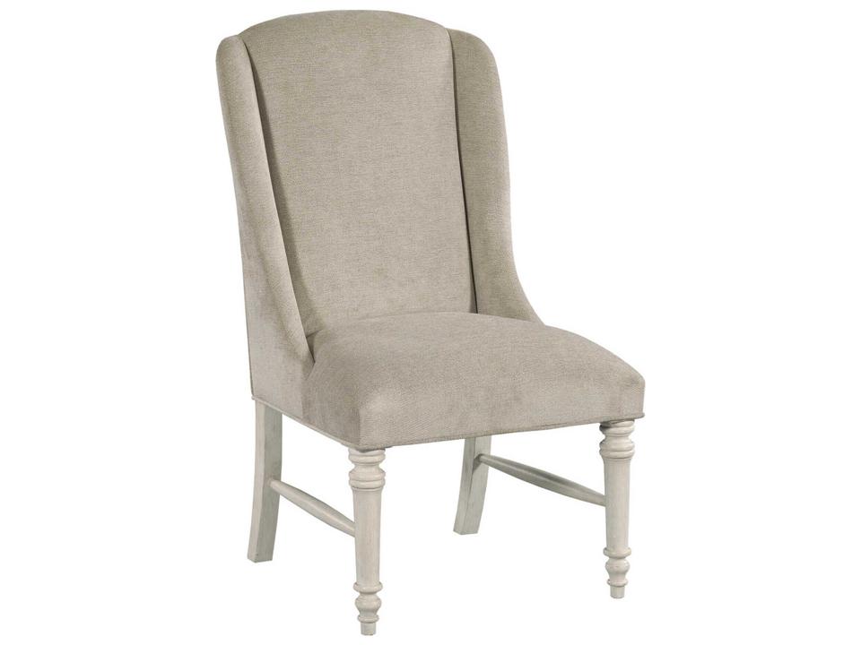 Grand Bay Parlor Hardwood Gray Upholstered Armless Dining Chair