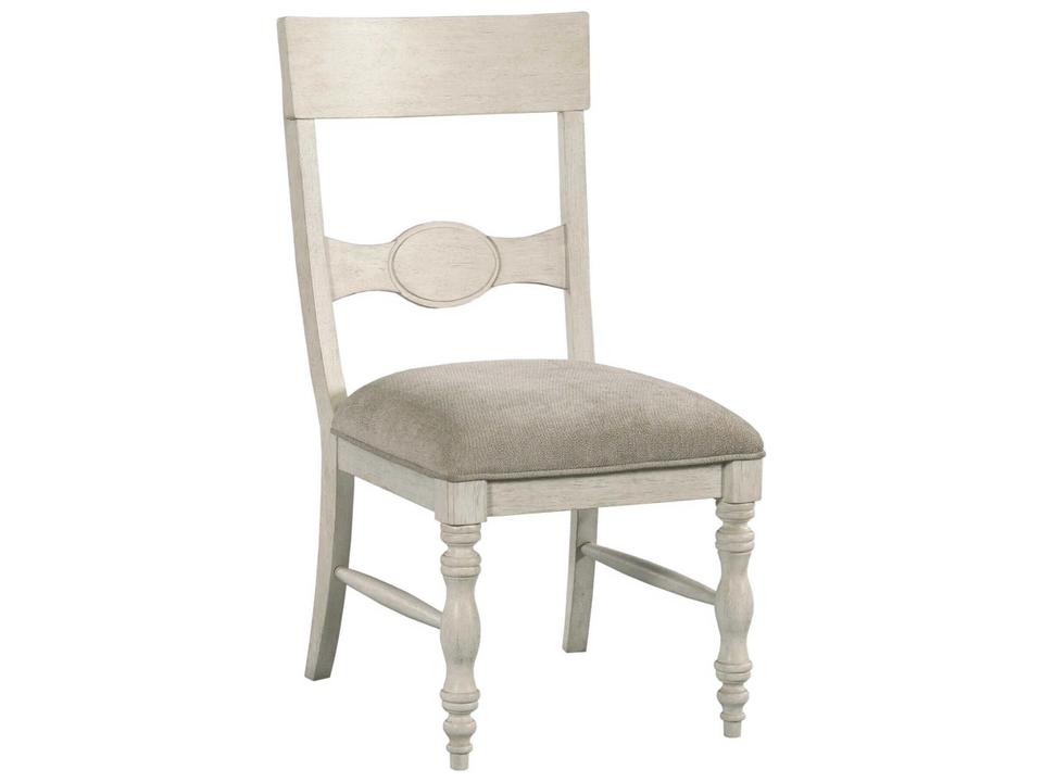 Grand Bay Hardwood White Upholstered Armless Dining Chair