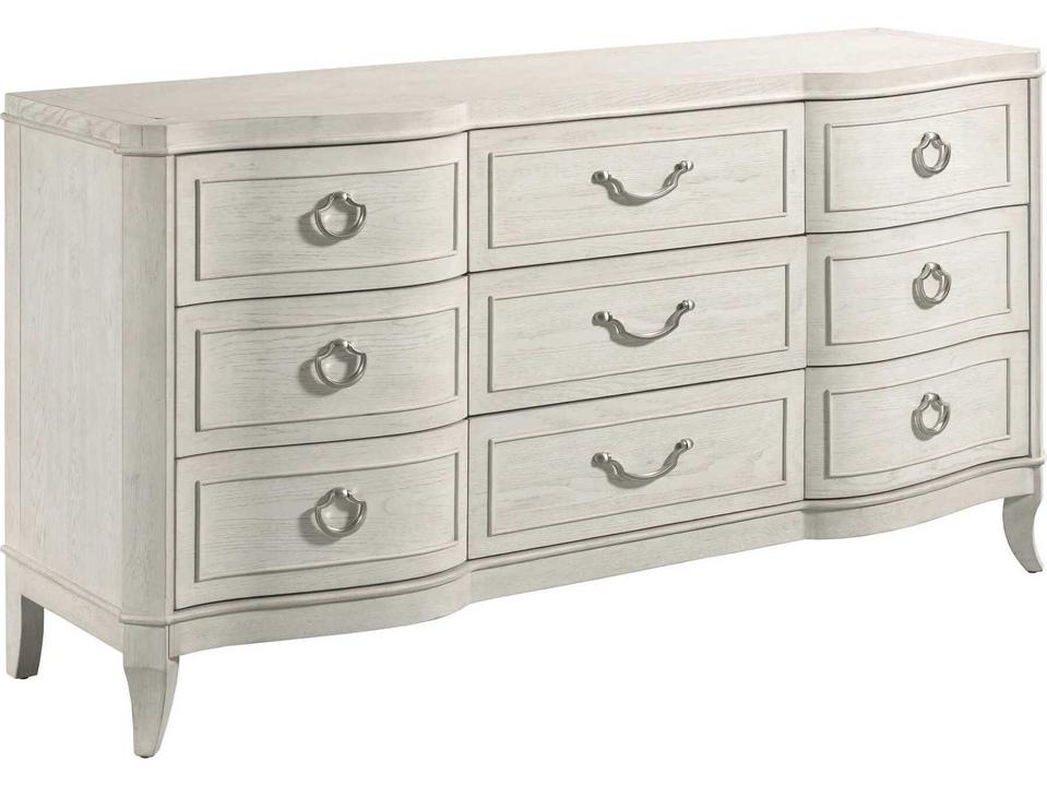 Harmony Emelie 9-Drawer Dresser in Eggshell White with Satin Nickel Hardware