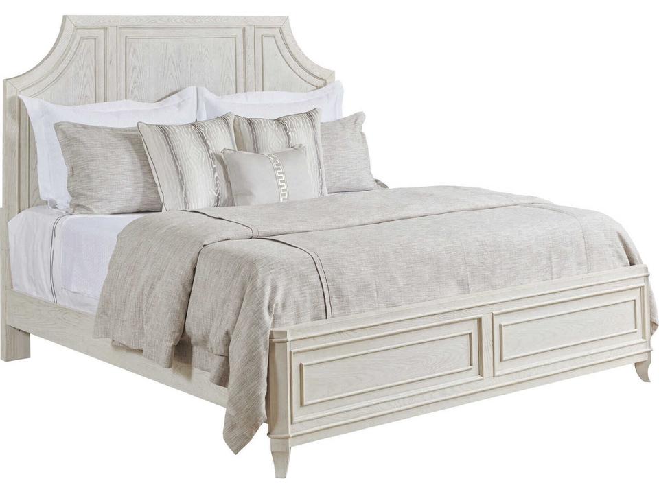 Harmony Angeline King Panel Bed in Eggshell White Oak