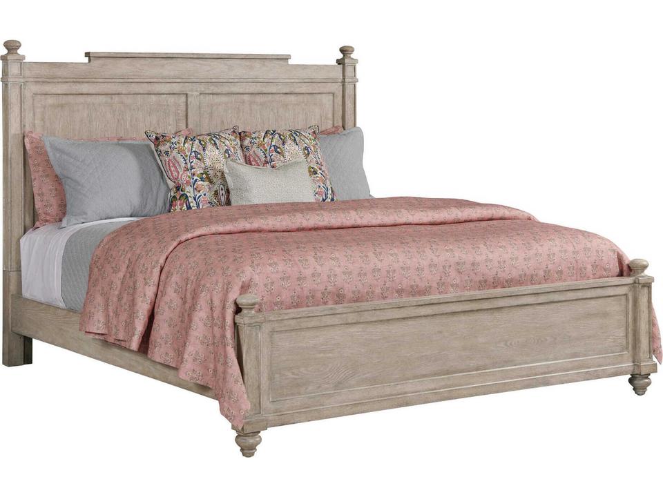 Cambric Sova Queen Panel Bed in Breve Finish