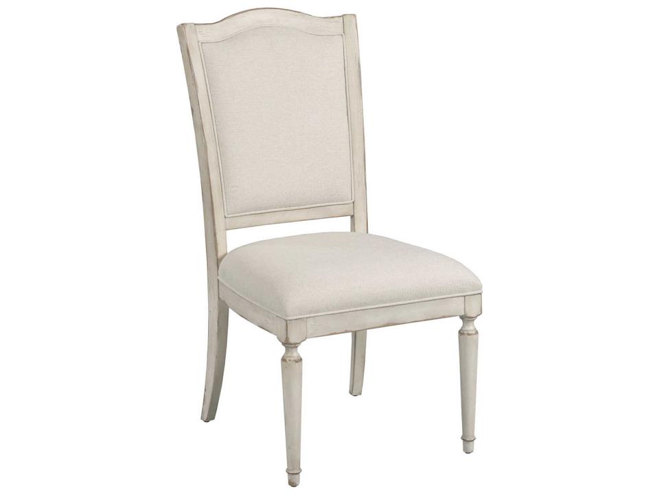 Cambric Daniella Oak Wood White Upholstered Armless Dining Chair