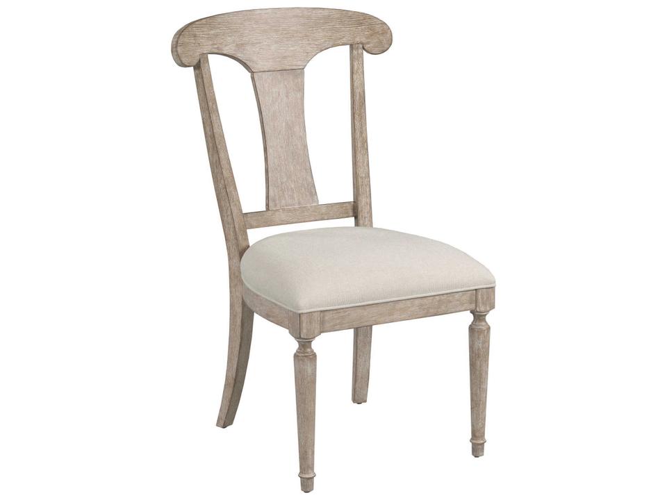 Cambric Maeve Hardwood Beige Upholstered Armless Dining Chair