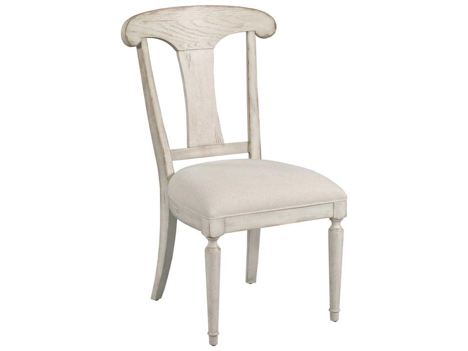 Cambric Maeve Hardwood White Upholstered Armless Dining Chair