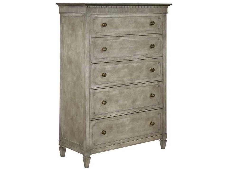 Savona Stephan 5-Drawer Chest in Versailles Finish with Mocha Elm Top