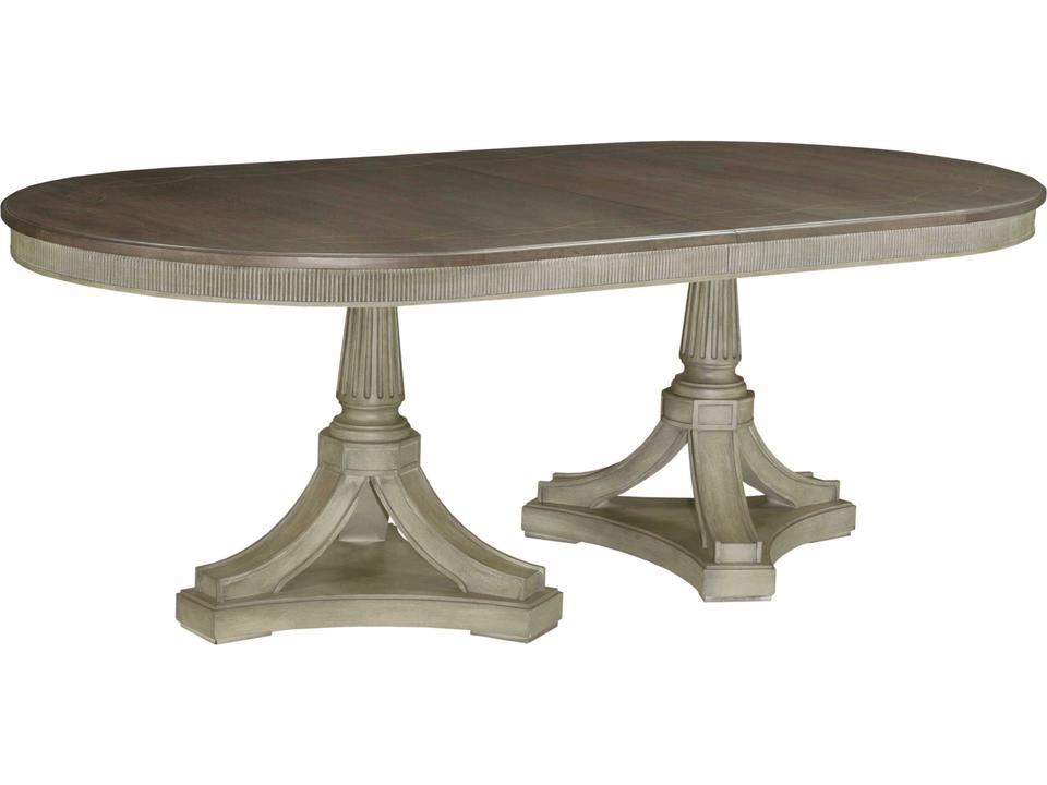 Savona Extendable Oval Dining Table in Versailles Finish with Mocha Elm Top