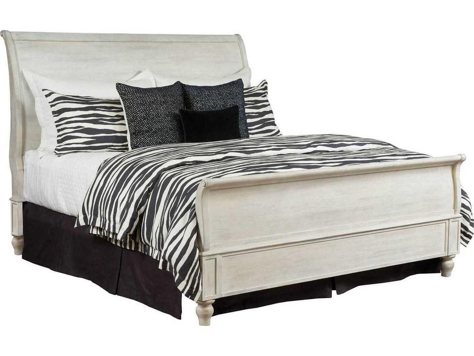 Litchfield Hanover California King Sleigh Bed in Sun Washed White