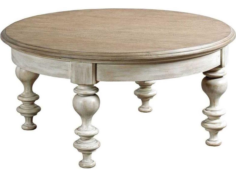 Litchfield Blakeney Round Coffee Table in Sunwashed Driftwood