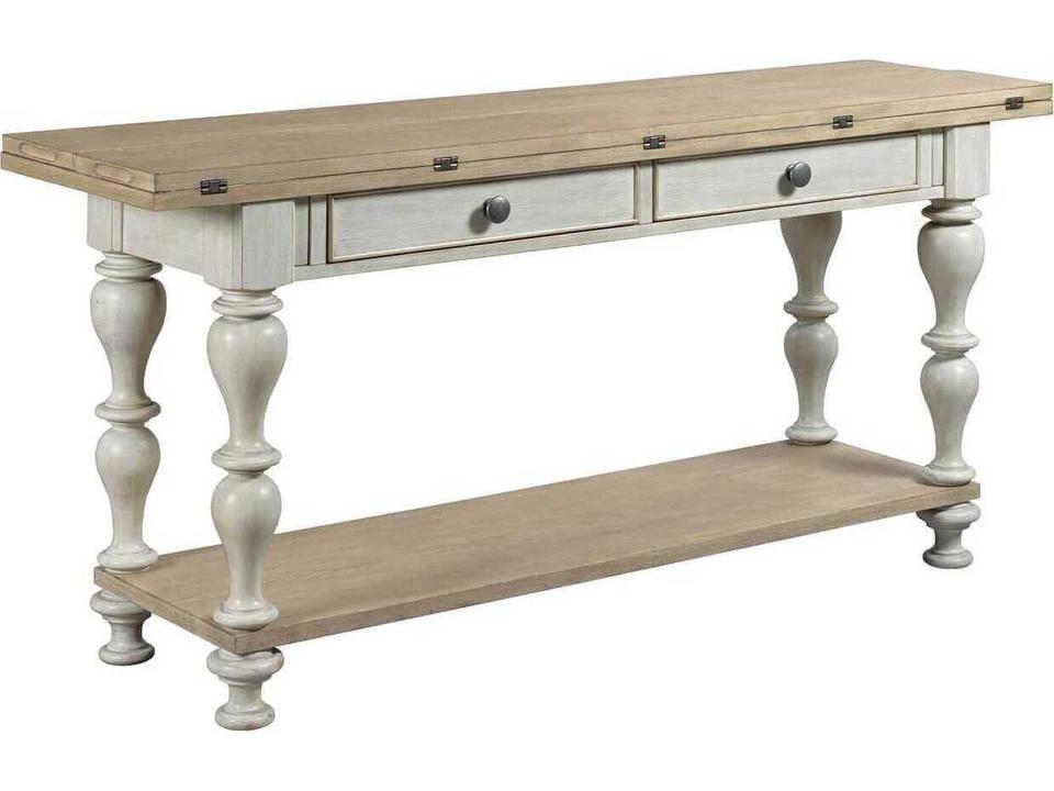 Litchfield Lakeside Flip Top Console Dining Table Sun Washed Oak