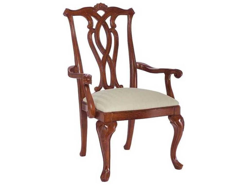 Cherry Grove Wood Upholstered Arm Dining Chair