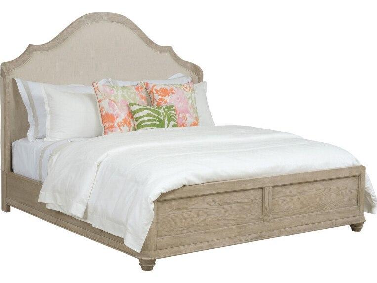 Vista Haven Upholstered Queen Panel Bed in Oyster White Oak