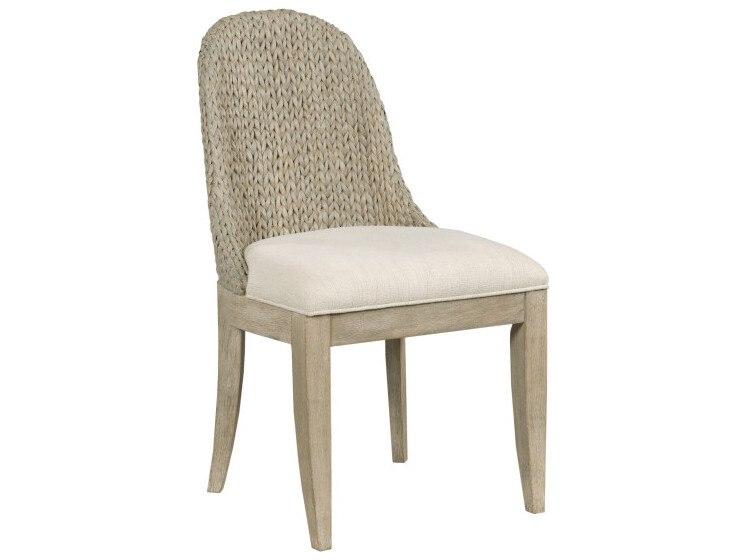 Vista Boca Woven Accent Chair in White Oak with Beige Upholstery