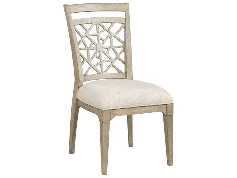 Vista Essex Upholstered Dining Side Chair in White Oak and Beige