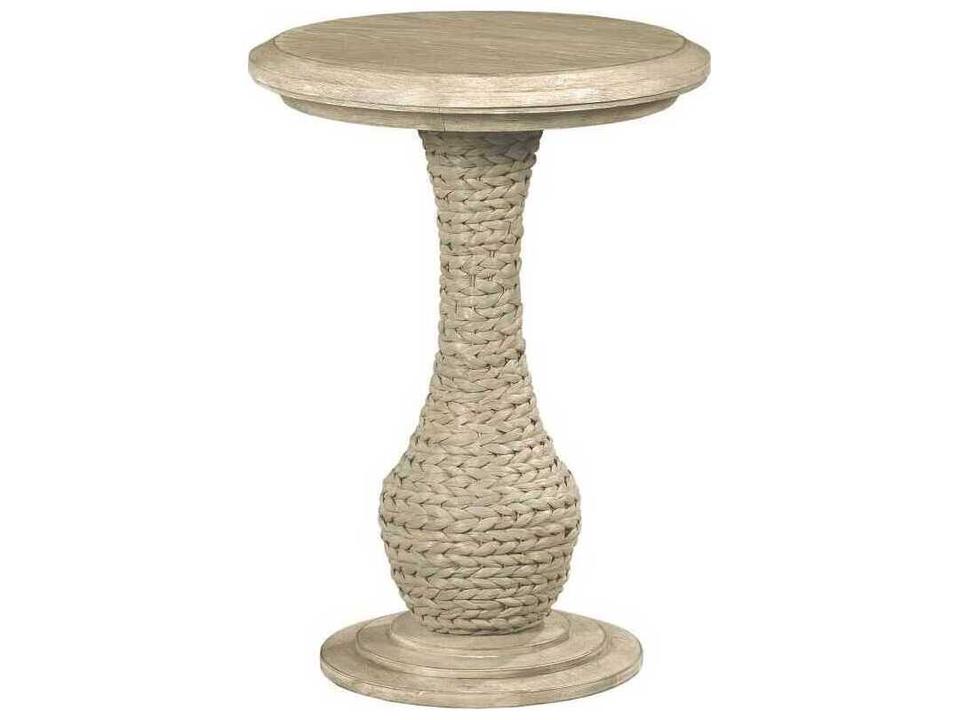 Vista Biscayne Round End Table in White Oak
