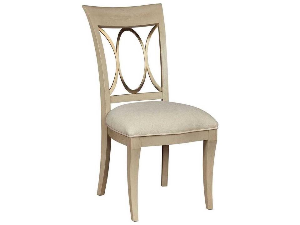 Lenox Hardwood Beige Upholstered Armless Dining Chair