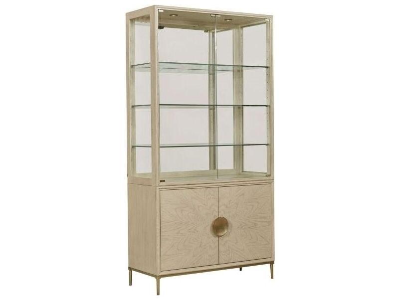 Lenox Hardwood Display Cabinet with Glass Doors and Built-in Lighting