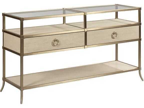 Lenox Capri Console Table with Marble Top and Alabaster Finish