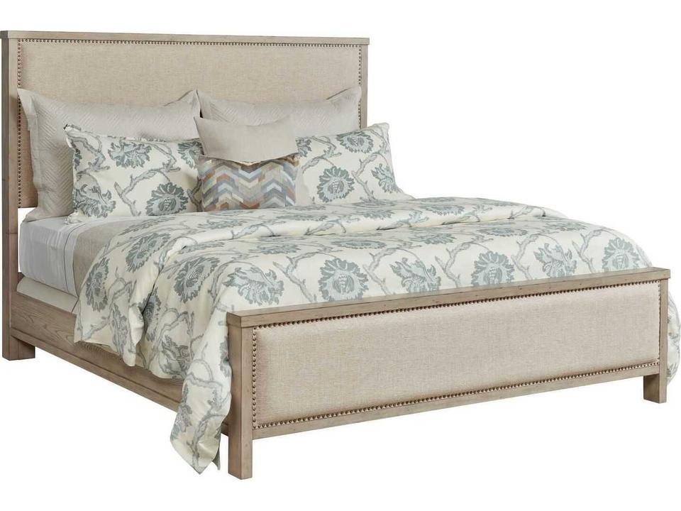 West Fork Jacksonville California King Upholstered Panel Bed Aged Taupe