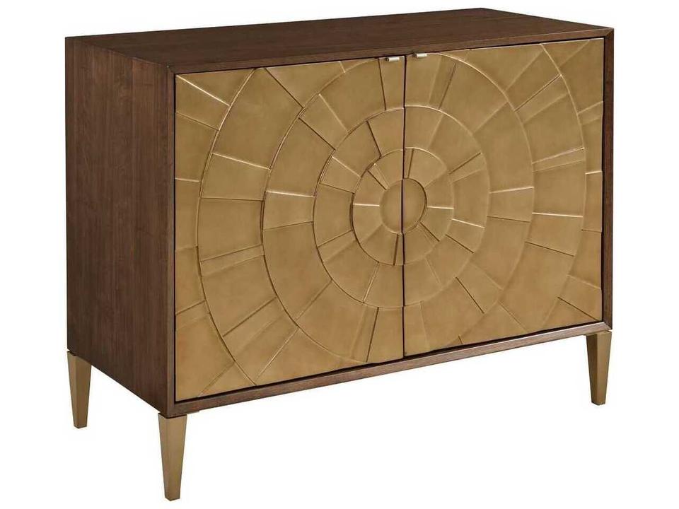 Vantage Norwalk Door Chest in Warm Brown with Satin Gold Accents