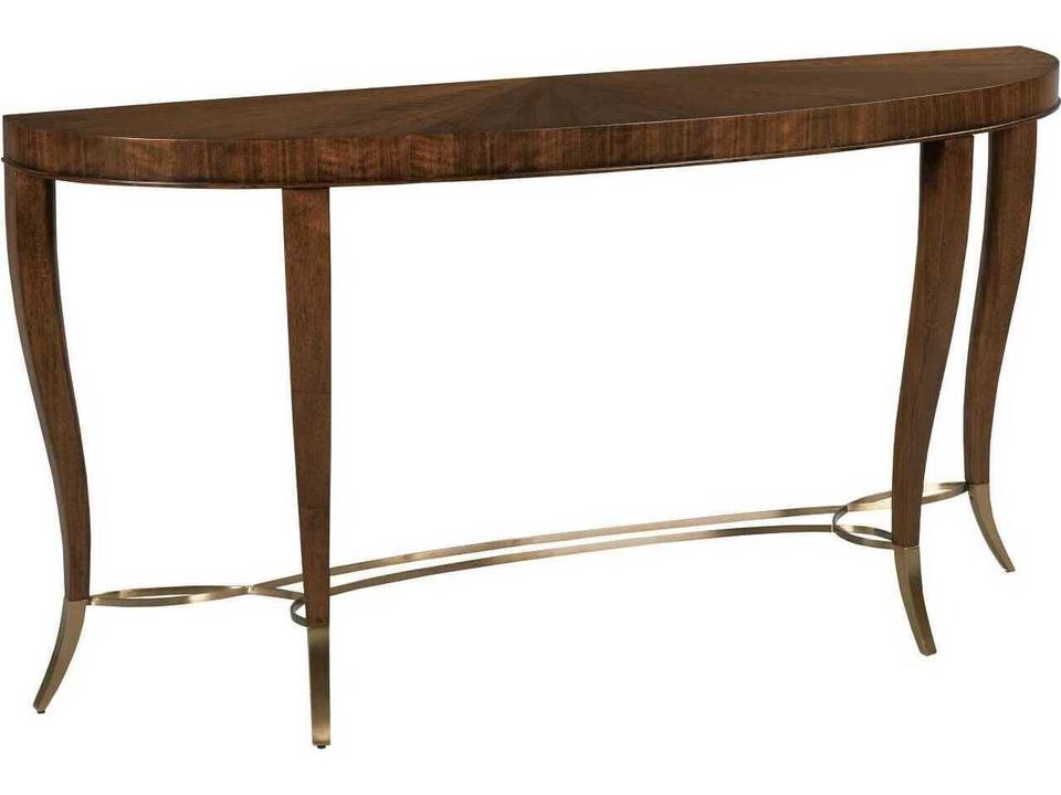 Vantage Console Table in Warm Brown Tourmaline Finish with Satin Gold Accents