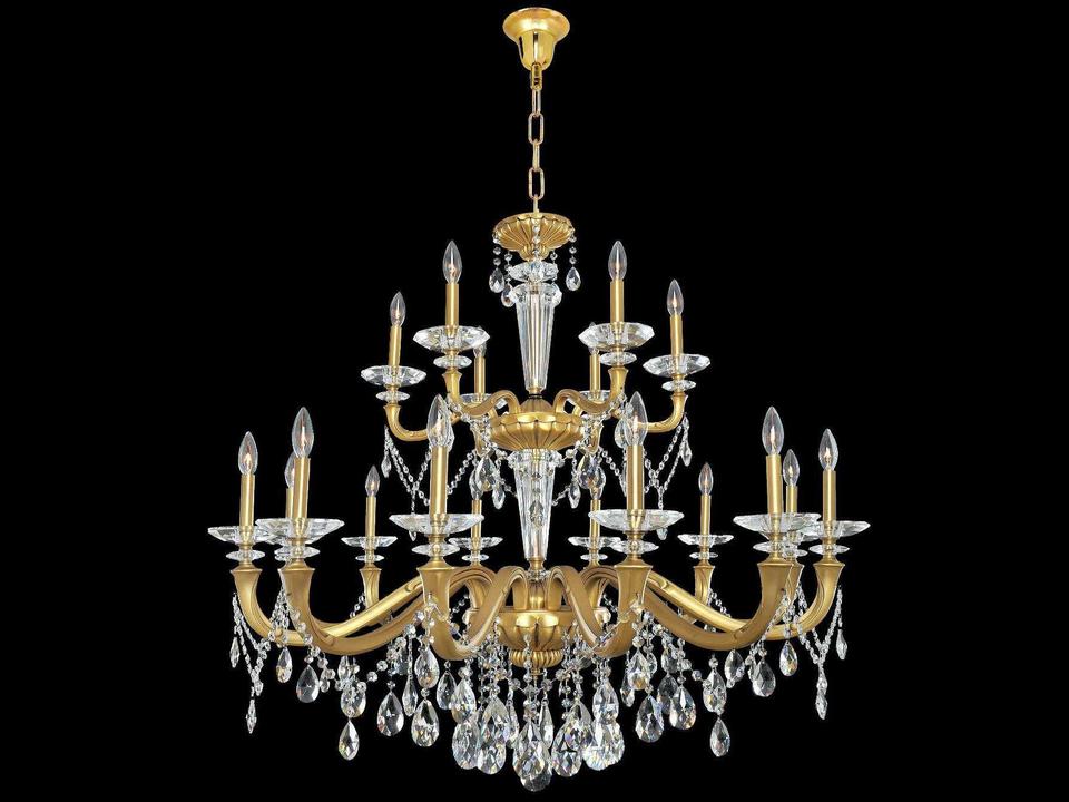 Jolivet 18-Light Historic Brass Traditional Candelabra Chandelier