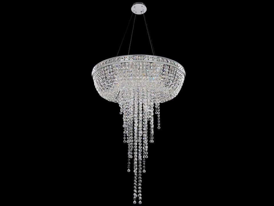 Cascata 8-Light Chrome Traditional Bowl Chandelier
