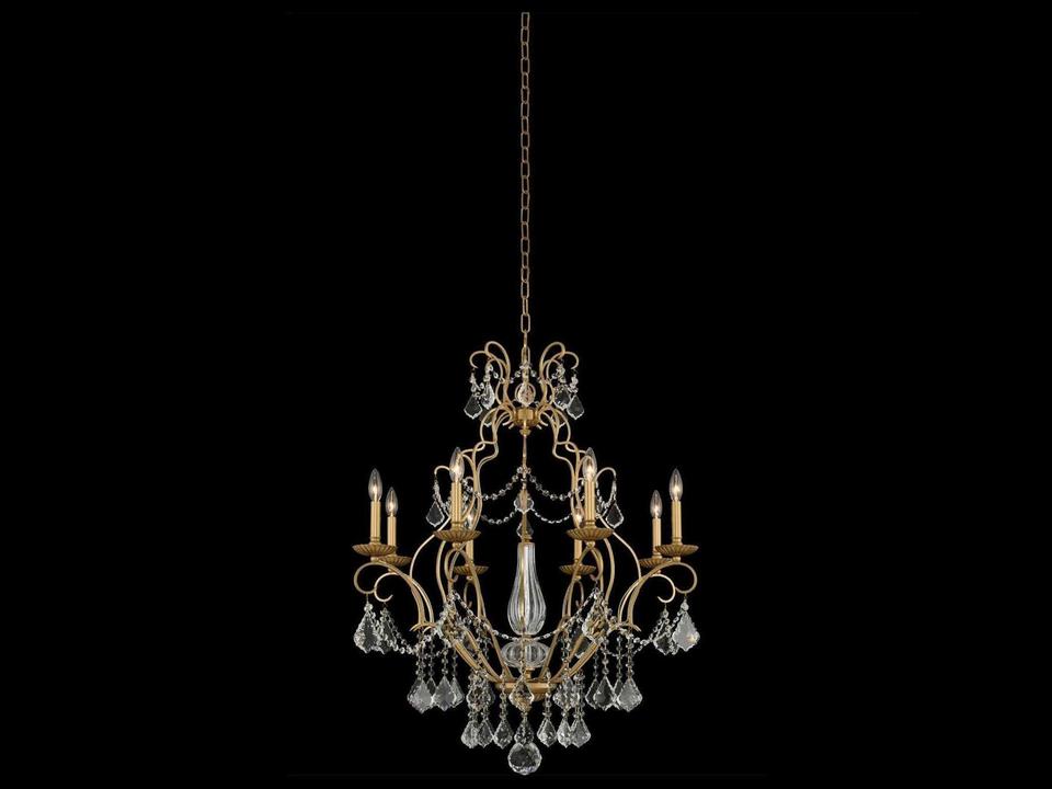Elise 8-Light Gold Patina Traditional Candelabra Chandelier