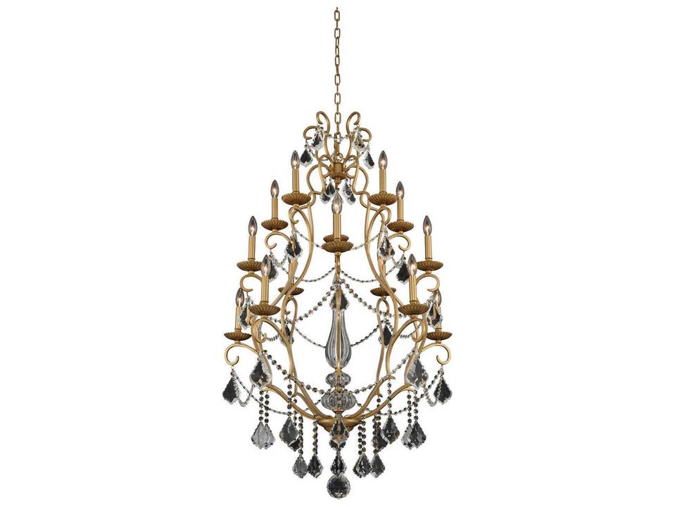 Elise 15-Light Gold Patina Traditional Candelabra Chandelier