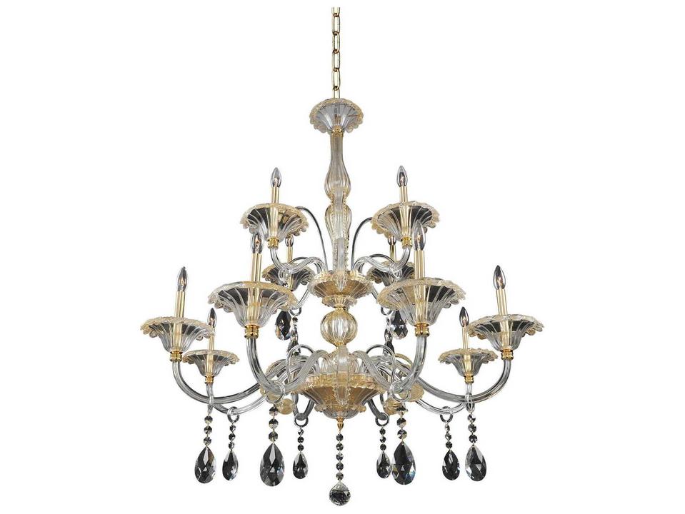 La Rosa 12-Light Gold Traditional Candelabra Chandelier
