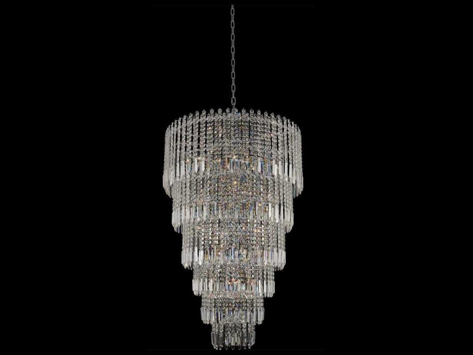 Pandoro 30-Light Chrome Traditional Candelabra Tiered Chandelier