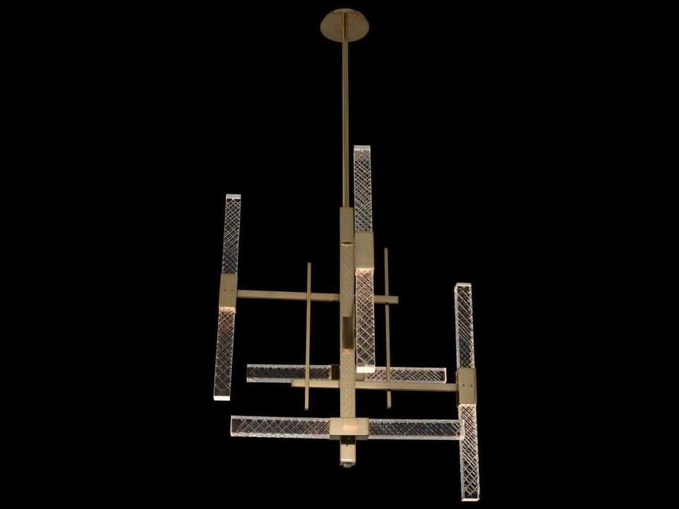 Apollo 1-Light Brushed Champagne Gold Linear Chandelier