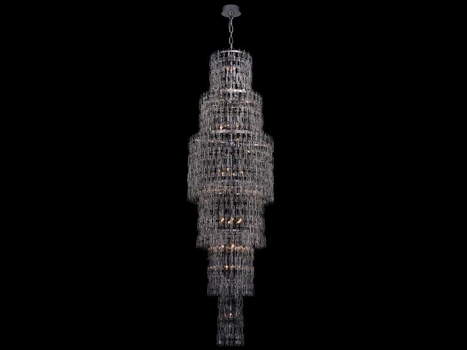 Catene 52-Light Chrome Traditional Candelabra Tiered Chandelier