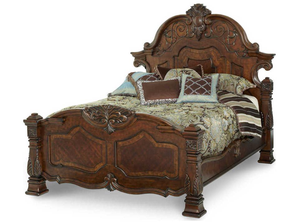 Windsor Court California King Mansion Bed in Vintage Fruitwood