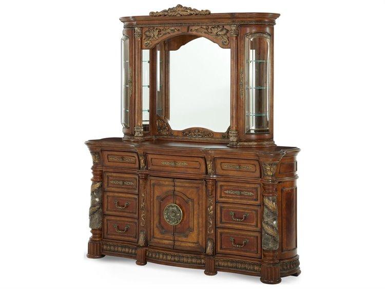 Villa Valencia Dresser with Mirror in Classic Chestnut