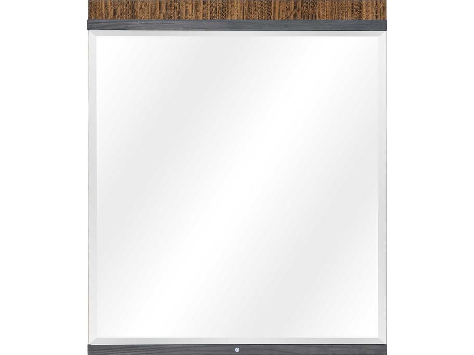Kayner Rectangular Dresser Mirror with LED in Charcoal and Walnut