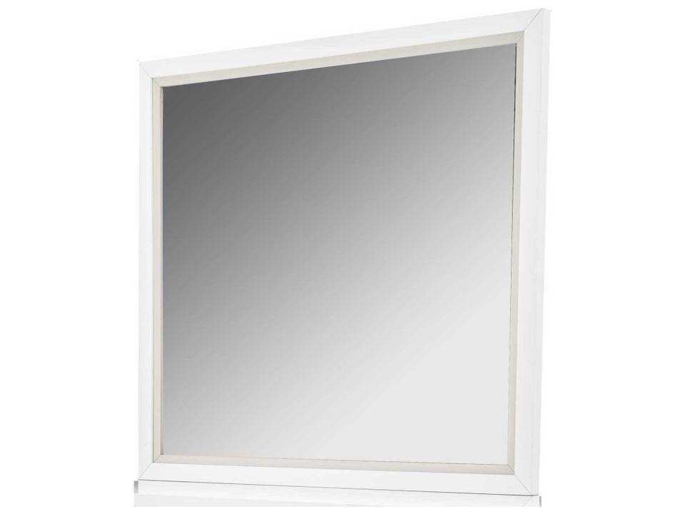 Sky Tower Rectangular Dresser Mirror in White Cloud Finish