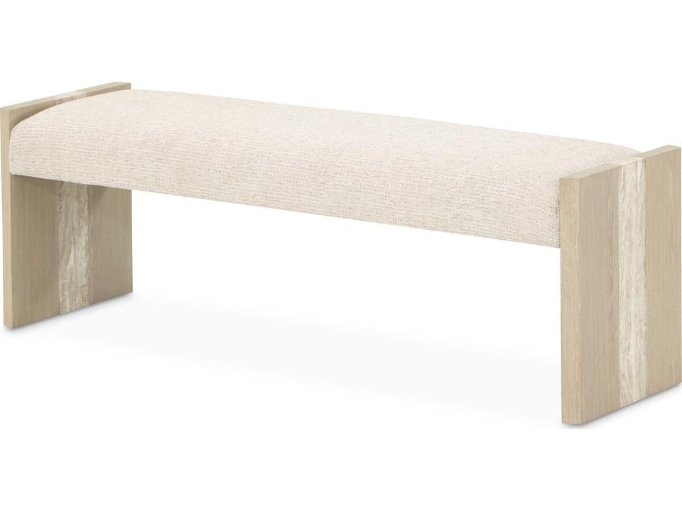 Lotus Bay Upholstered Accent Bench in Sand
