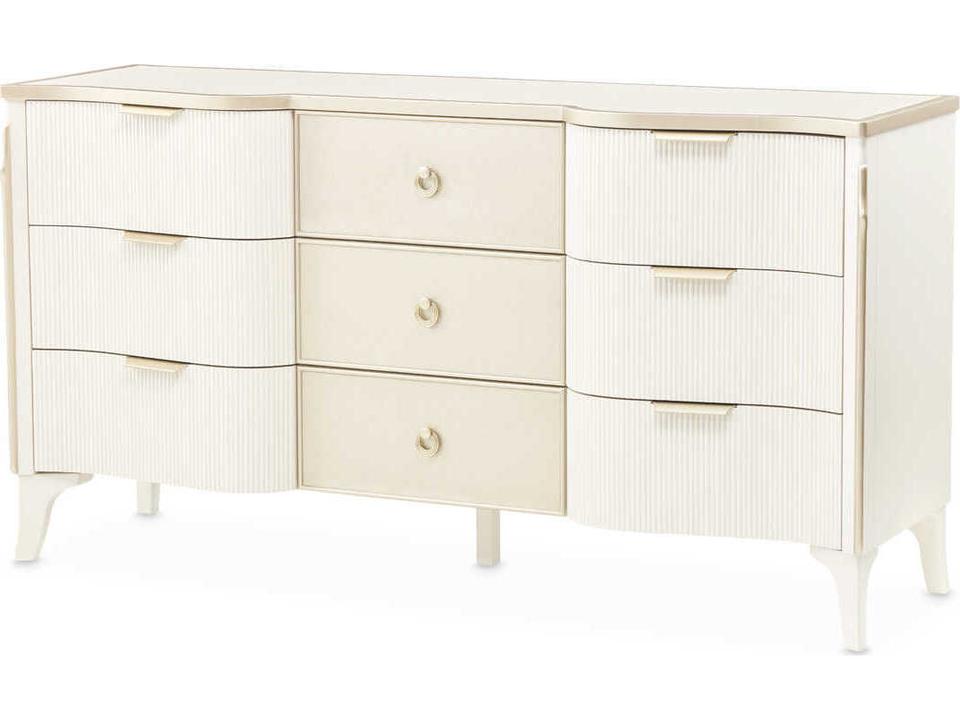 Gilded White Poplar Wood Dresser