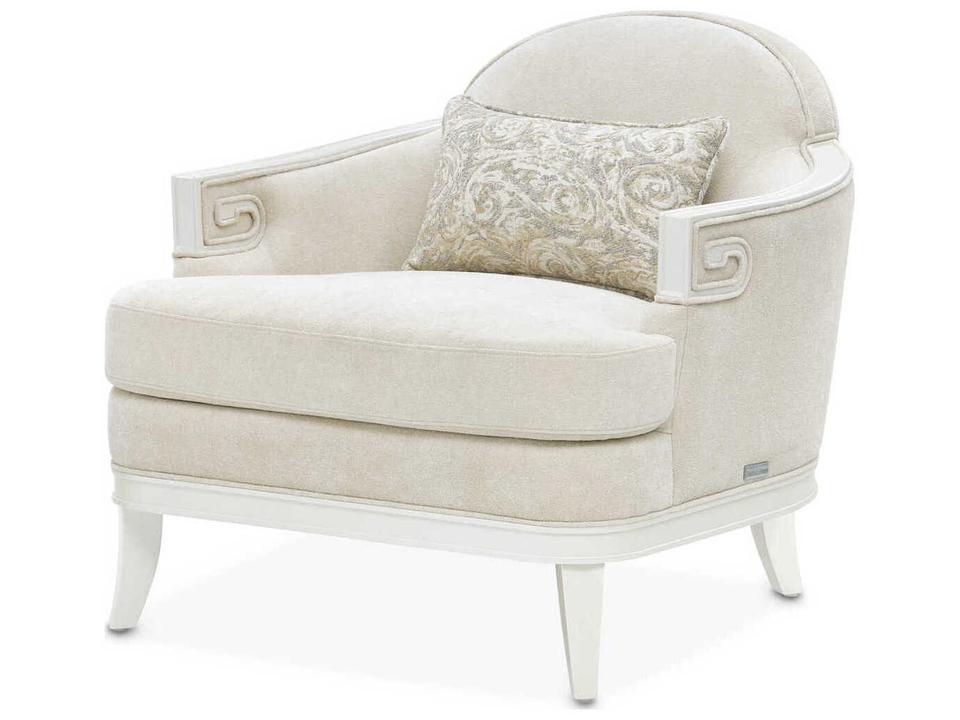 La Marisia Light Champagne Accent Chair with Scalloped Back