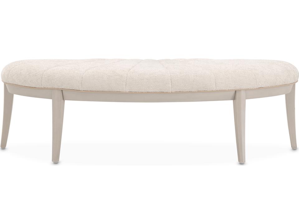 Fantosini Silver Mist Beige Upholstered Accent Bench