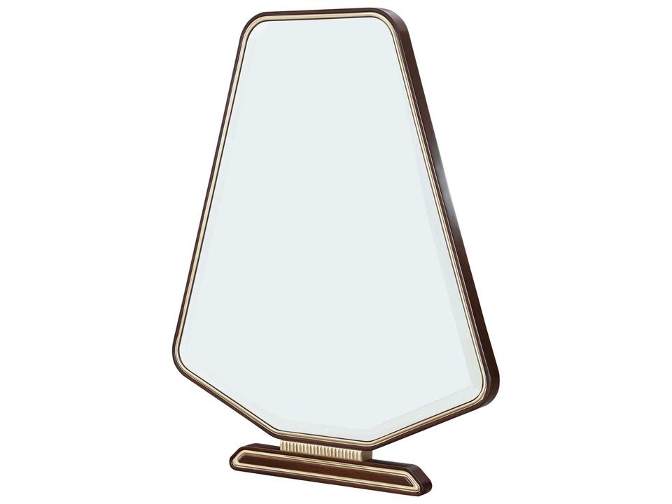 Houston Vanity Mirror in Walnut with Gold Accents