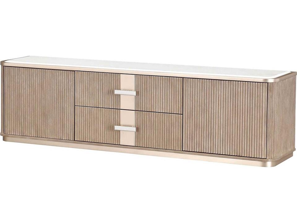 West Kensington Media Cabinet in Sea Salt Caramel with Cultured Marble Top