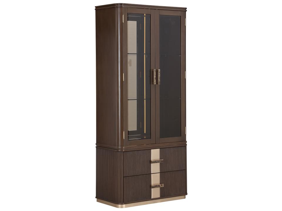 West Kensington 2-Door Display Cabinet in Medium Espresso