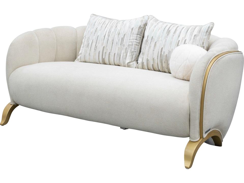 Scotts Square CornSilk Chenille Light Champagne Loveseat