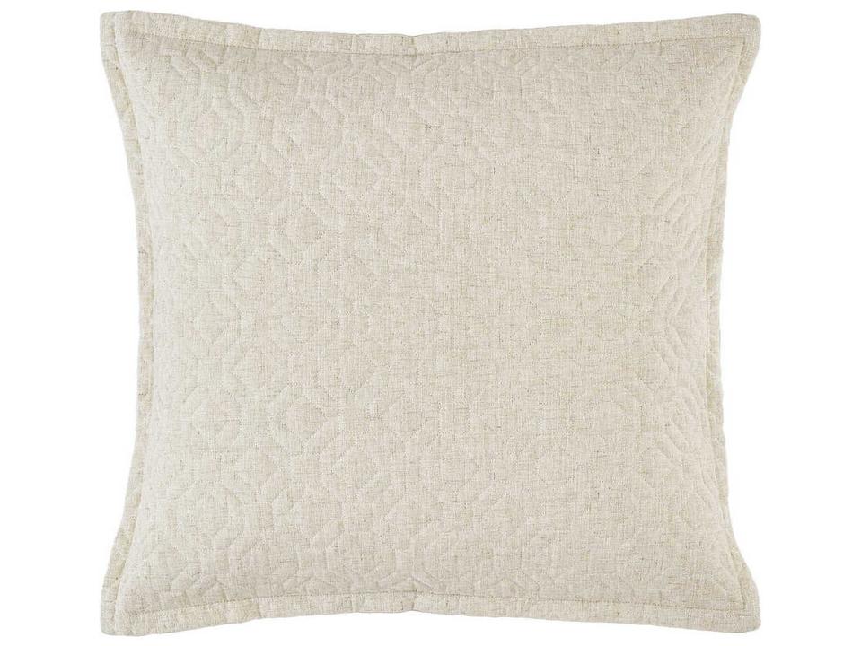 Taylor Linen Euro Sham with Embroidered Tile Pattern