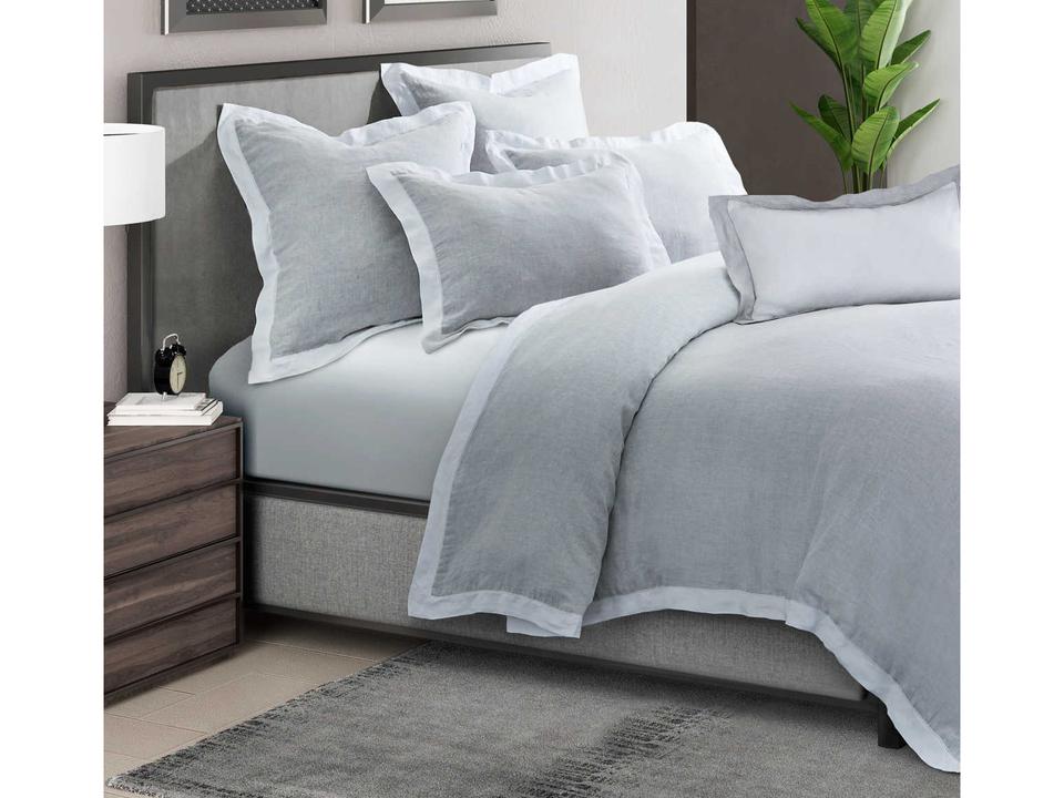 Atina 7-Piece King Linen Duvet Set in Gray