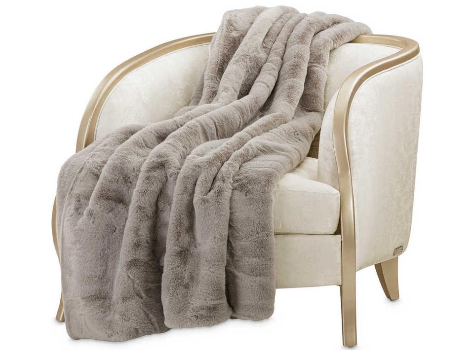 Hopps Faux Fur Throw Blanket in Platinum