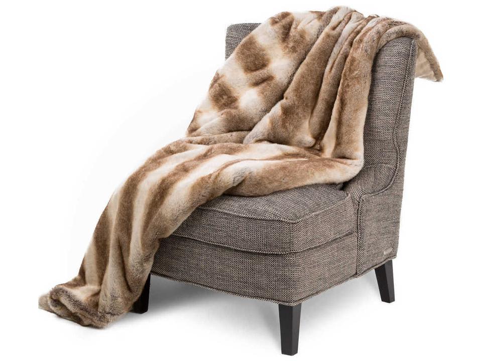 Napoli Faux Fur Throw Blanket in Sand