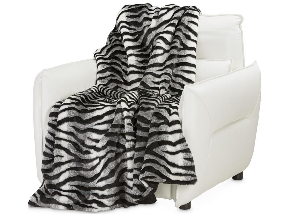 Zephyr Ebony Faux Fur Oversized Throw Blanket