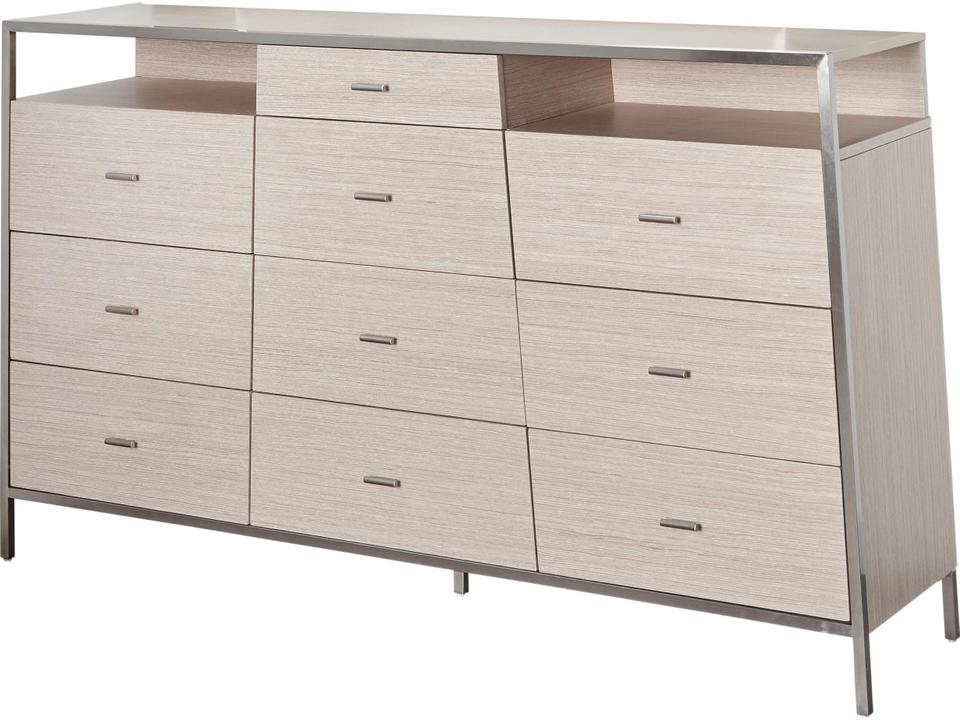 Silverlake Village Dresser in Washed Oak with Brushed Nickel Accents
